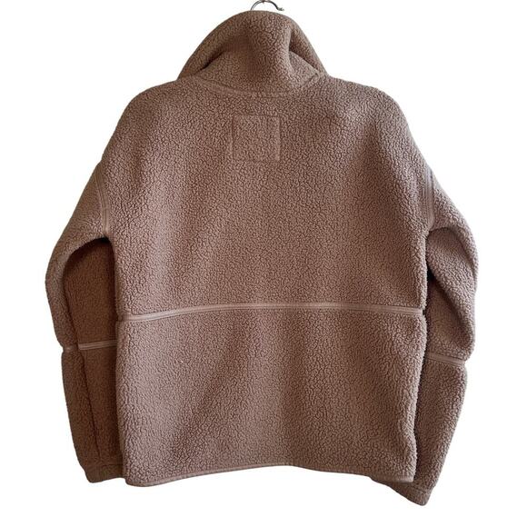 Abercrombie Kids Sherpa Fleece Camel Zip up Sweater Jacket Sz 13/14 - Picture 3 of 8